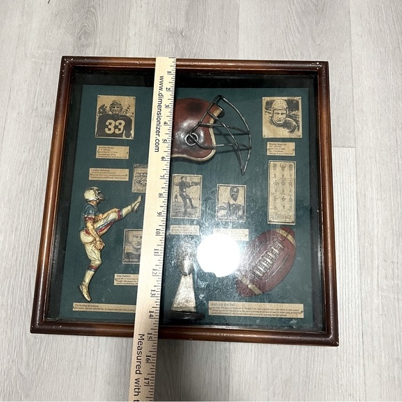 Vntg Wood Football Shadow Box Canton Bulldogs Bronko Nagurski Marion Motley - Picture 10 of 11